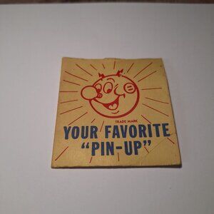 VTG 1955 CHARM "THE MIGHTY ATOM" REDDY KILOWATT RED ENAMEL/BRASS ON CARD